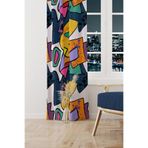 Moud's Artboard 2 Desenli Fon Perde, 70 x 250 cm, Genç Odası Oturma Odası, Süet Dijital Baskılı, Tek Kanat