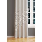 Moud's Beyaz Çiçekler Desenli Süet Fon Perde, 150x250 cm, Tek Kanat, Baskılı Oturma Odası Salon Perdesi