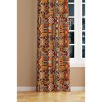 Moud's Etnik Kilim Desenli Süet Oturma Odası Salon Fon Perde, 150x250 cm, Baskılı Ekstrafor Büzgü Tek Kanat