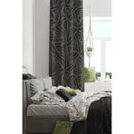 Moud's Gri Üçgen Desenli Süet Fon Perde, 70x250 cm, Dijital Baskılı, Oturma Odası Salon, Tek Kanat