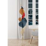 Moud's Japanese Stone Desenli Süet Oturma Odası Salon Fon Perde Baskılı Ekstrafor Büzgü Tek Kanat 150x260 cm
