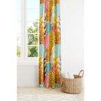 Moud's Renkli Ağaç Desenli Süet Fon Perde, 70x270 cm, Baskılı, Ekstrafor Büzgü, Tek Kanat, Oturma Odası Salon