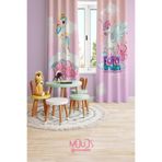 Moud's Rüya Unicorn Desenli Fon Perde, Çocuk Odası, 140 x 260 cm, 2 Kanat, Pembe