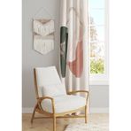 Moud's Soft Oval Desenli Süet Oturma Odası Salon Fon Perde Baskılı Ekstrafor Büzgü Tek Kanat 140x250 cm