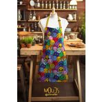 Moud's Süet Kumaş Emoji Desenli Mutfak Önlüğü, Aşçı Önlüğü, Garson Önlüğü, Restoran Önlük
