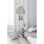 Moud's Tavşan ve Ayıcık Desenli Çocuk Odası Fon Perde, 70 x 200 cm, Ekstrafor Büzgü, Tek Kanat