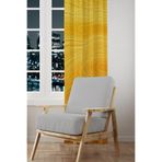 Moud's Yellow Wave Stile Desenli Süet Oturma Odası Salon Fon Perde Baskılı Ekstrafor Büzgü Tek Kanat 140x200 cm