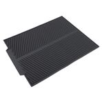 MOUMOUTEN Katlanabilir bulaşıklık, 17,3 x 13 x 0,2 inç ekstra büyük damlama matı, yüksek kaliteli, ısıya dayanıklı silikon ped, mutfak eşyaları için lavabo damlama matı, evrensel damlama tahtası (gri)