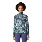 Mountain Hardwear Kadın Krater Gölü 1/2 Zip, Lapis Alacakaranlık Spor Boya Baskı, L