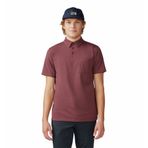 Mountain Hardwear Low exposure polo erkek kısa kollu t-shirt Kahverengi