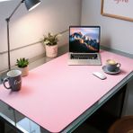 Mouse Pad Büyük Ölçü - Desk Mat Geniş Ebad - Masa Matı – 100 cm × 100 cm – Rose Pembe Siyah XL Mouse Pad – PU Deri - Gamer Kaymaz Taban - Ofis Masa Aksesuar