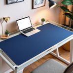 Mouse Pad Büyük Ölçü - Desk Mat Geniş Ebad - Masa Matı – 100 cm × 220 cm – Navy Mavi Siyah XL Mouse Pad – PU Deri - Gamer Kaymaz Taban - Ofis Masa Aksesuar