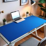 Mouse Pad Büyük Ölçü - Desk Mat Geniş Ebad - Masa Matı – 110 cm × 360 cm – Royal Mavi Siyah XL Mouse Pad – PU Deri - Gamer Kaymaz Taban - Ofis Masa Aksesuar