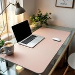 Mouse Pad Büyük Ölçü - Desk Mat Geniş Ebad - Masa Matı – 110 cm × 80 cm – Blush Nude Siyah XL Mouse Pad – PU Deri - Gamer Kaymaz Taban - Ofis Masa Aksesuar - Pembe