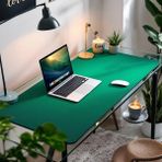 Mouse Pad Büyük Ölçü - Desk Mat Geniş Ebad - Masa Matı – 130 cm × 480 cm – Emerald Yeşil Siyah XL Mouse Pad – PU Deri - Gamer Kaymaz Taban - Ofis Masa Aksesuar