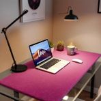 Mouse Pad Büyük Ölçü - Desk Mat Geniş Ebad - Masa Matı – 60 cm × 340 cm – Magenta Pembe Siyah XL Mouse Pad – PU Deri - Gamer Kaymaz Taban - Ofis Masa Aksesuar