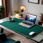 Mouse Pad Büyük Ölçü - Desk Mat Geniş Ebad - Masa Matı – 80 cm × 100 cm – Forest Yeşil Siyah XL Mouse Pad – PU Deri - Gamer Kaymaz Taban - Ofis Masa Aksesuar