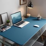 Mouse Pad Büyük Ölçü - Desk Mat Geniş Ebad - Masa Matı – 80 cm × 320 cm – Teal Mavi Siyah XL Mouse Pad – PU Deri - Gamer Kaymaz Taban - Ofis Masa Aksesuar