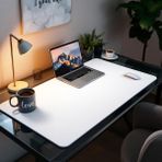 Mouse Pad Büyük Ölçü - Desk Mat Geniş Ebad - Özel Vegan Deri Masa Matı - 40 cm × 400 cm - Beyaz | Kişiselleştirilmiş Ofis Mat