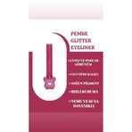 MOV Glitter Eyeliner, Pembe, Parlak ve Simli, Suya Dayanıklı, Uzun Süre Kalıcı, İnce Uçlu Sıvı Eyeliner