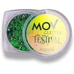 Mov Glitter Festival No:10 Peacock – Tüykuşu Yeşil/Mavi Işıltılı Glitter – Yüz & Vücut İçin Uzun Süre Kalıcı Parlak Makyaj