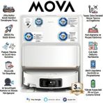 Mova Robot Süpürge: 28.000PA Emiş, 80°c Sıcak Suyla Yıkama, 8cm Engel Aşma, Akıllı Halı Koruması, Maxireach Kenar Temizliği, Aı Engel Tanıma ve Kurutmalı Tam Otomatik Bakım Istasyonu
