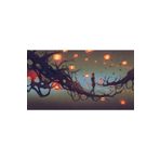 MOVAS Sanat Kırmızı Fenerler & Kuru Ağaç Dalları | Elmas Mozaik Puzzle | 57x32 |