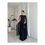 MOVELLA FASHİON PELERİN DETAY YENİ SEZON MAXİ BOY MOWKA TASARIM ELBİSE