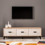 Movemo 160 cm TV Sehpası Atlantik Çam-Mola Mermer