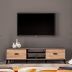 Movemo 180 cm TV Sehpası Antrasit-Atlantik Çam