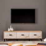 Movemo 180 cm TV Sehpası Atlantik Çam-Mola Mermer