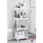 MOWO 4 Katlı Tekerlekli Banyo Rafı, Mutfak Rafı, Havluluk, Deterjanlık Makyaj Organizer