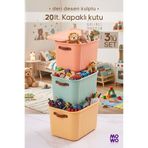 Mowo Home 3 Adet BigBox Kulplu 20 Lt Oyuncak Kutusu Dolap Düzenleyici Saklama Kutusu Sepet Organizer
