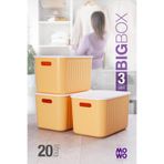 Mowo Home BigBox 20 Lt 3'lü Sarı Dolap Düzenleyici Kapaklı Saklama Kutusu Sepet Organizer Oyuncak kutusu