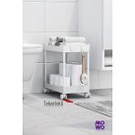 Mowo Home Mowo 2 Katlı Tekerlekli Banyo Rafı Tuvalet Kağıtlık Havluluk Deterjanlık Makyaj Organizer - Beyaz