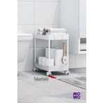 Mowo Home Mowo 2 Katlı Tekerlekli Banyo Rafı, Tuvalet Kağıtlık, Havluluk, Deterjanlık Makyaj Organizer