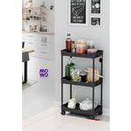 Mowo Home Mowo 3 Katlı Tekerlekli Mutfak Rafı, Banyo Rafı, Kitaplık, Düzenleyici Açık dolap