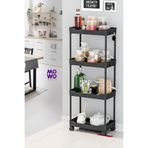 Mowo Home Mowo 4 Katlı Tekerlekli Mutfak Rafı, Banyo Rafı, Kitaplık, Düzenleyici Açık dolap