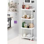 Mowo Home Mowo 4 Katlı Tekerlekli Mutfak Rafı, Banyo Rafı, Kitaplık, Düzenleyici Açık dolap