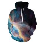 Moxilyn 3D Anime Kapüşonlu Yıldız Galaksi Baskılı Kazak yıldız galaksi Kazak Üniseks Kapüşonlu Sweatshirt Uzun Kollu, 13, XL