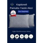 MOYA HOME 2'li Kapitone Pamuklu Yastık Kılıfı Alezi Gri 50x70