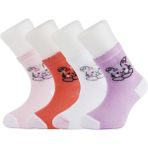 Moyra Socks 4'lü Desenli Unisex Bebek Çorabı - 0 - 6 Ay - Renkli