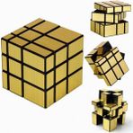 Moyu 3X3X3 Mirror Zeka Küpü Sihirli Zeka Küpü Gold Edition - Renkli