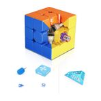 Moyu Super RS3M 3 x 3 Magic Cube, Profesyonel 3 x 3 Yapboz Küp Çıkartmasız Manyetik Usta Küp, Hızlı Küp için Hediye (Manyetik Versiyon)