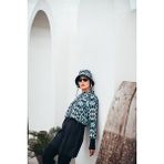 Mozaic Kadın Kısa Desenli Fermuarlı Tam Kapalı Tesettür Mayo 3'lu Set - Mint - Beyaz - Siyah - 42