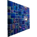 MozaiKristaL Havuz, Banyo, Sauna, Spa, Iç ve Dış Tüm Yüzeyler Için, Suya, Isıya ve Tüm Etkenlere Dayanıklı 6mm Kalınlığında Aurora Blue, 30X30 Cm. Fileli Kristal Mozaik - Mix - Mavi Lüsterli