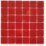 MozaiKristaL Mutfak, Banyo, Havuz, Sauna, Spa, Ev, Bahçe ve İşyeri Dekorasyonu, Yaşamın Tüm Alanları İçin Cam Mozaik. Taş Ölçüsü: 50X50 Mm. File Ölçüsü: 31,5X31,5 Cm. ( 1 m2 fiyatıdır ) - Kırmızı