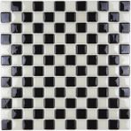 MozaiKristaL Mutfak, Banyo, Havuz, Sauna, Spa ve Tüm Yüzeyler Için 25X25 mm Beyaz, Siyah Damalı Cam Mozaik.