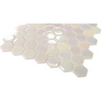 MozaiKristaL Mutfak, Banyo, Havuz, Sauna, Spa ve Tüm Yüzeyler Için 38X5 mm Hegzagonal L. Beyaz Cam Mozaik ( 1 Kutu = 1 m2 Fiyatıdır )