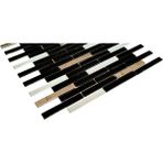 MozaiKristaL Mutfak Tezgah Araı Kristal Cam Mozaik. Cam Ölçüsü: 15X98 Mm. File Ölçüsü: 30X30 Cm. ( 1 Kutu = 11 File Karo = 1 M2 Fiyatıdır. )